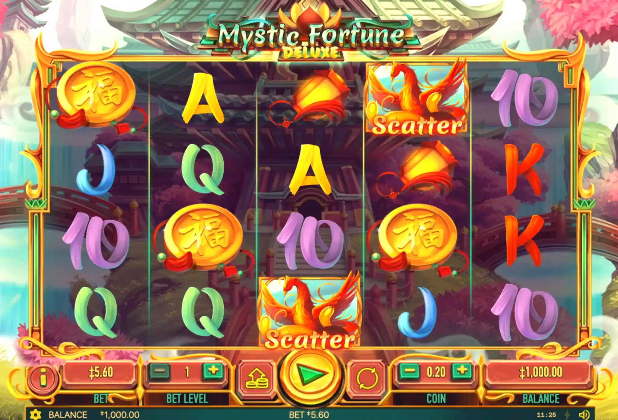 Mystic Fortune entrance scene with Chinese temples